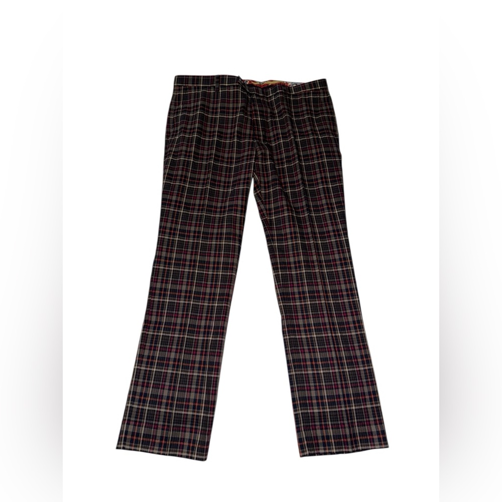 Paisley & Gray Men's Plaid Pants Black Red White Accents Slim Fit W38 / 32L